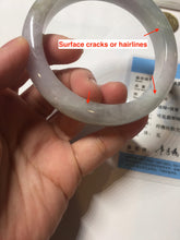 Load image into Gallery viewer, 60.5mm Certified Type A 100% Natural icy watery green/purple chubby Jadeite Jade bangle PB236-9536