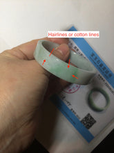 Load image into Gallery viewer, 52.8mm Certified type A 100% Natural sunny green/white square Jadeite Jade bangle BF63-4716