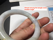 Load image into Gallery viewer, 58.5mm certified Type A 100% Natural light green yellow purple chubby round cut Jadeite Jade bangle Y168-3701