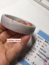 Load image into Gallery viewer, 51mm Certified Type A 100% Natural light purple/white square Jadeite Jade bangle BN93-2719