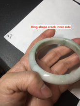 Load image into Gallery viewer, 54.5mm Certified 100% natural Type A sunny green/white jadeite jade bangle BM31-0361