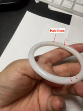 Load image into Gallery viewer, 54mm Certified type A 100% Natural light purple white slim round cut Jadeite bangle BN23-9127