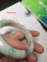 Load image into Gallery viewer, 57.6mm Certified 100% natural Type A sunny green/white/purple jadeite jade bangle AH87-4126