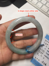 Load image into Gallery viewer, 56.5mm certified 100% natural type A white/light green white purple jadeite jade bangle AH107-0546