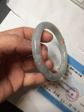 Load image into Gallery viewer, 54mm certified natural 100% natural Type A light green round cut jadeite jade bangle BS74-1021
