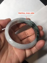 Load image into Gallery viewer, 53.4mm Certified Type A 100% Natural light purple/dark green jadeite Jade bangle BM60