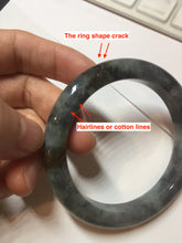 Load image into Gallery viewer, 54.5mm certified Type A 100% Natural dark green/black(青花)/red Jadeite Jade bangle PD119-6289