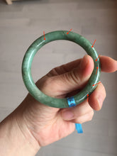 Load image into Gallery viewer, 55.5mm Certified 100% natural Type A dark green/brown round cut jadeite jade bangle BM10-5373