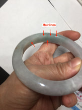 Load image into Gallery viewer, 60.4mm certified Type A 100% Natural icy watery light green/purple Jadeite Jade bangle BF145-9528