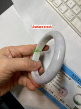 Load image into Gallery viewer, 58.5mm Certified type A 100% Natural sunny green/white/purple(春带彩) Jadeite bangle BS68-2531
