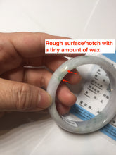 Load image into Gallery viewer, 55.3mm certified Type A 100% Natural light purple with green floating flowers Jadeite Jade bangle AU9-1264