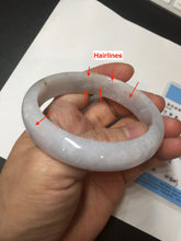 Load image into Gallery viewer, 56.5mm certified 100% natural type A purple/white/brown jadeite jade bangle E82-0824