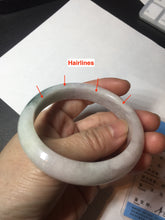 Load image into Gallery viewer, 56.9mm Certified Type A 100% Natural dark green/white/purple Jadeite Jade bangle BL82-4053