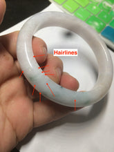 Load image into Gallery viewer, 61.2mm Certified Type A 100% Natural light green/white/brown/purple Jadeite Jade bangle AH82-0480