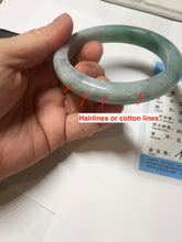 Load image into Gallery viewer, 57mm Certified Type A 100% Natural sunny green/gray/black chubby Jadeite bangle PB242-9546