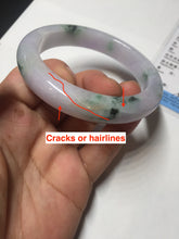 Load image into Gallery viewer, 58mm certified 100% natural type A light green/purple/yellow(FU LU SHOU)  jadeite jade bangle BN84-8722