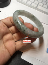 Load image into Gallery viewer, 59mm Certified Type A 100% Natural green gray Jadeite Jade bangle BN17-7070