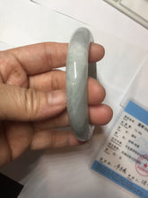 Load image into Gallery viewer, 60.5mm Certified Type A 100% Natural icy watery green/purple chubby Jadeite Jade bangle E146-9537