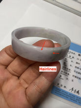 Load image into Gallery viewer, 51mm Certified Type A 100% Natural light purple/white square Jadeite Jade bangle BN94-2711