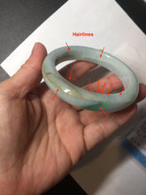 Load image into Gallery viewer, 57mm Certified Type A 100% Natural dark green/white//black Jadeite Jade bangle BK41-8354