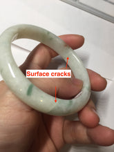 Load image into Gallery viewer, 58mm Certificate light green white orange green jadeite jade bangle BQ68(1013)