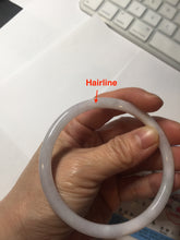 Load image into Gallery viewer, Sold! please don't order, Thanks. 62mm Certified Type A 100% Natural white light purple slim round cut Jadeite bangle AU35-8538