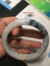 Load image into Gallery viewer, 59.5mm certified Type A 100% Natural green/white/purple Jadeite bangle R107-0467