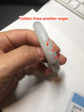 Load image into Gallery viewer, 54.2mm certified 100% natural Type A icy watery light watermelon rind oliy light green/purple/brown( 淡瓜油青) jadeite jade bangle BQ3-8153