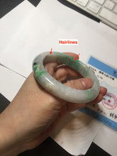 Load image into Gallery viewer, 60.5mm certified Type A 100% Natural light green sunny green light purple Jadeite Jade bangle BK140-5278