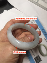 Load image into Gallery viewer, 47mm certified 100% natural Type A icy watery light green white oval jadeite jade bangle AU43-8151