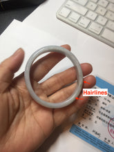 Load image into Gallery viewer, 52.5mm Certified Type A 100% Natural light green white purple Jadeite bangle AU1-3836