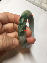 Load image into Gallery viewer, 50.4mm Certified 100% natural Type A sunny green dark green/gray/black oval jadeite jade bangle PD133-6294