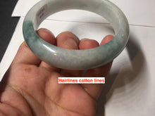 Load image into Gallery viewer, 57.9mm certified type A 100% Natural light green/white jadeite jade bangle BN62-8630