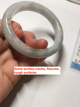 Load image into Gallery viewer, 60.5mm Certified Type A 100% Natural icy watery green/purple chubby Jadeite Jade bangle PB244-9527
