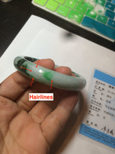 Load image into Gallery viewer, 56.3mm certified 100% natural Type A dark green/sunny green  jadeite jade bangle K106-2835