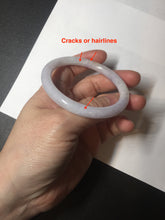 Load image into Gallery viewer, 51.5mm certified 100% natural type A light purple white slim oval round cut jadeite jade bangle BL51-3528