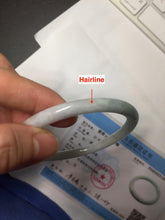 Load image into Gallery viewer, 58mm certified 100% natural type A light green/purple/white slim round cut jadeite jade bangle BN52-3126