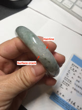Load image into Gallery viewer, 55mm certified 100% natural icy watery light green with green floating flowers jadeite jade bangle AS88-7068