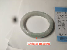 Load image into Gallery viewer, 52mm certified Type A 100% Natural icy light green oval Jadeite Jade bangle AZ45-5053