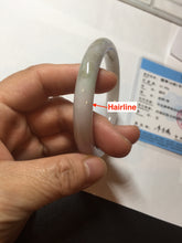 Load image into Gallery viewer, 54mm Certified type A 100% Natural light green purple round cut Jadeite bangle PC102-4955