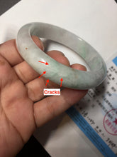 Load image into Gallery viewer, 56.5mm 100% natural type A green/white/purple/red (FU LU SHOU) jadeite jade bangle BP54-0621