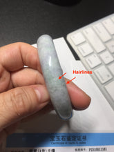 Load image into Gallery viewer, 59mm Certified Type A 100% Natural sunny green purple Jadeite Jade bangle BP38-1181