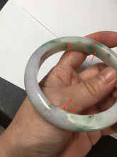 Load image into Gallery viewer, 57.6mm certificated Type A 100% Natural light green/red/purple/brown (FU LU SHOU) Jadeite Jade bangle Y164-7289