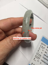 Load image into Gallery viewer, 51.5mm certified Type A 100% Natural icy watery light green white oval Jadeite Jade bangle BS65-7412