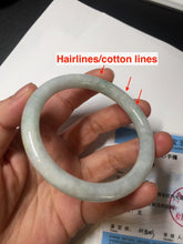 Load image into Gallery viewer, 55mm Certified Type A 100% Natural light green yellow round cut Jadeite Jade bangle Q134-2846