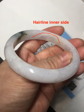 Load image into Gallery viewer, 55.5mm certified 100% natural type A icy watery green/purple jadeite jade bangle BN89-3521