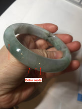 Load image into Gallery viewer, 61.5 mm certified type A 100% Natural oily light green/white/purple chubby Jadeite Jade bangle BM17-2786