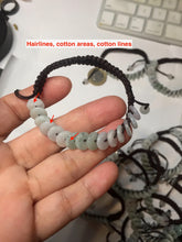 Load image into Gallery viewer, 100% natural type A green white Safety Guardian Button donut jadeite jade thread woven bracelets PD99