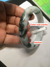 Load image into Gallery viewer, 58mm Certified Type A 100% Natural light green/white Jadeite Jade bangle S53-0441