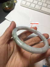 Load image into Gallery viewer, 62.2mm Certified Type A 100% Natura light green white purple slim Jadeite bangle X136-3822